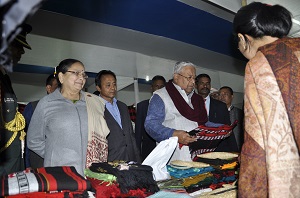 The Governor of Arunachal Pradesh Shri PB Acharya and first Lady  Smti Kavita Acharya visit to the National Handloom Expo held at the Gurkha Panchayat Public Ground, Chandmari, Kohima on 23rd March 2017. 